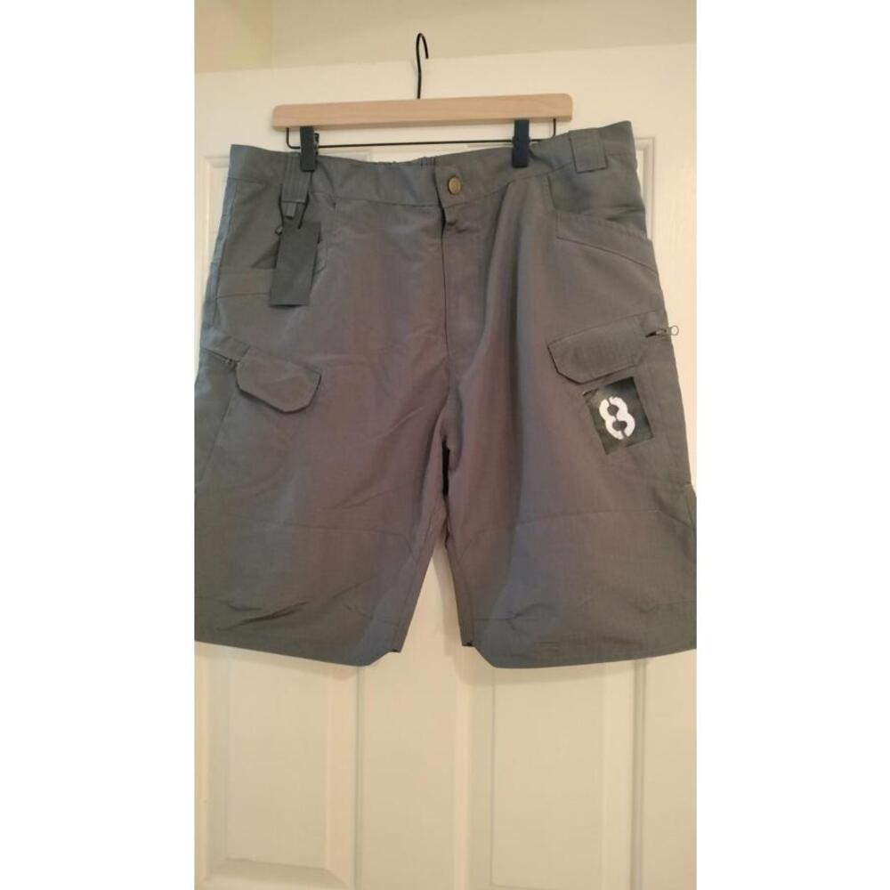 NWT HWB Sz 2XL Tactical Cargo Shorts Ripstop Grey Outdoor Hiking Fishing